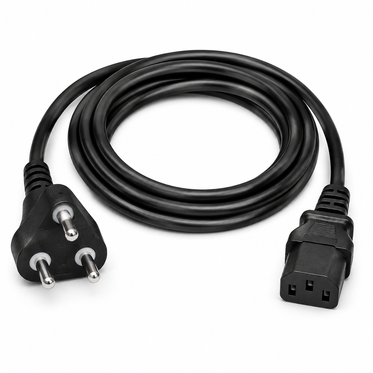 Computer Power Cable – Indian 3-Pin to IEC C13 Connector – Black